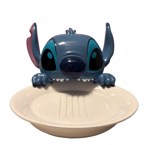 Disney Bundle  Stitch Soap Dish Lotion Dispenser Beauty Set & Figural Backpack - Picture 6 of 14